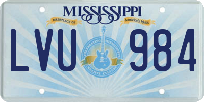 MS license plate LVU984