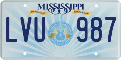 MS license plate LVU987