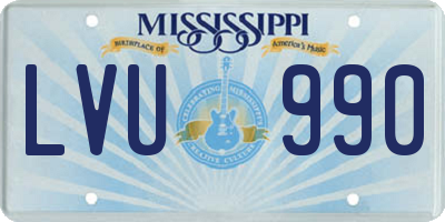 MS license plate LVU990