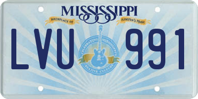 MS license plate LVU991