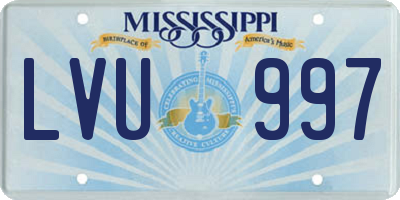 MS license plate LVU997