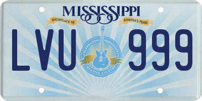 MS license plate LVU999