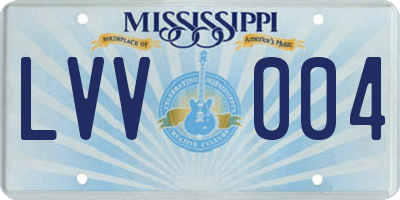 MS license plate LVV004