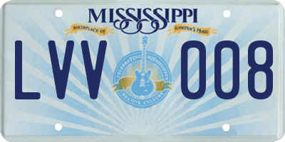 MS license plate LVV008