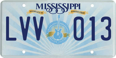 MS license plate LVV013