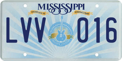 MS license plate LVV016