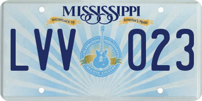 MS license plate LVV023
