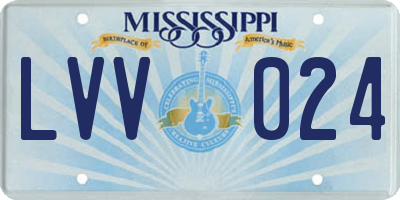 MS license plate LVV024