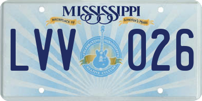 MS license plate LVV026