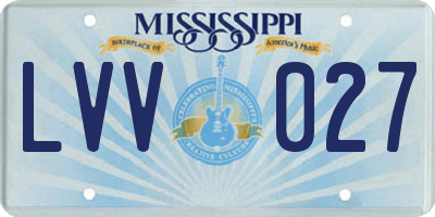 MS license plate LVV027