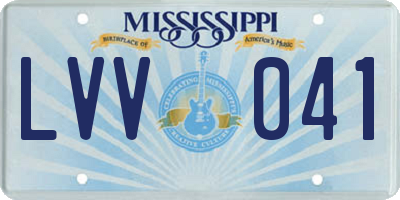 MS license plate LVV041