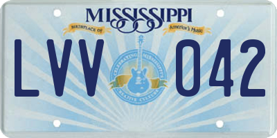 MS license plate LVV042