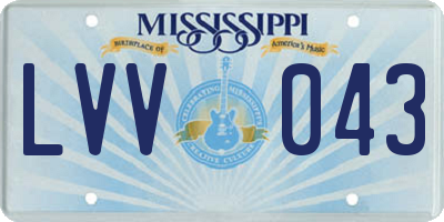 MS license plate LVV043