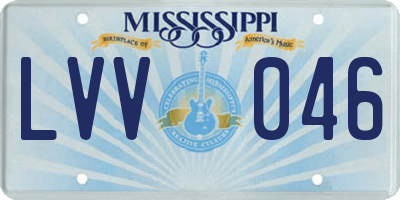 MS license plate LVV046