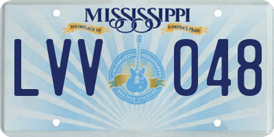 MS license plate LVV048
