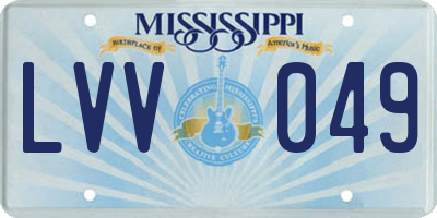 MS license plate LVV049