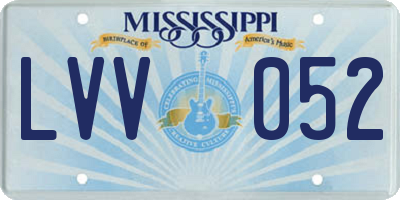 MS license plate LVV052