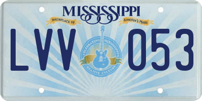 MS license plate LVV053