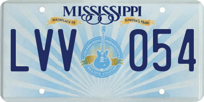MS license plate LVV054