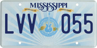 MS license plate LVV055