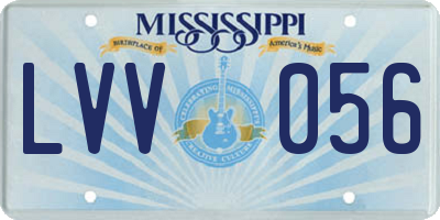 MS license plate LVV056