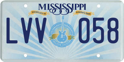 MS license plate LVV058