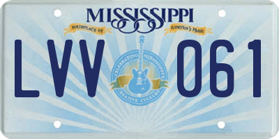 MS license plate LVV061