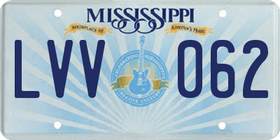 MS license plate LVV062