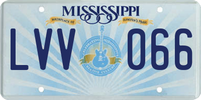 MS license plate LVV066