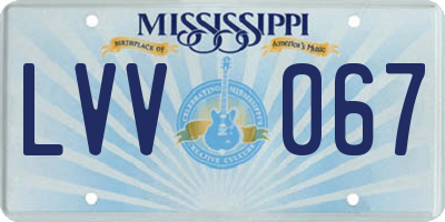 MS license plate LVV067
