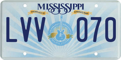 MS license plate LVV070
