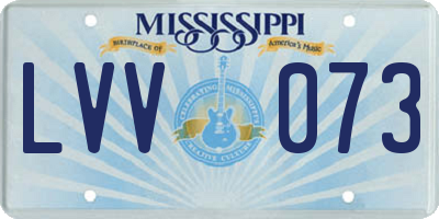 MS license plate LVV073