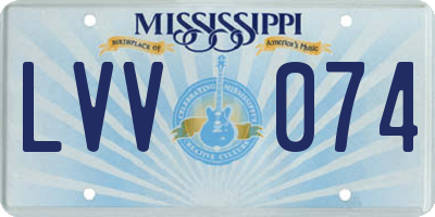 MS license plate LVV074