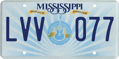 MS license plate LVV077