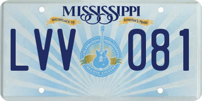 MS license plate LVV081