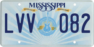 MS license plate LVV082