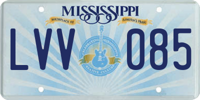 MS license plate LVV085