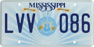 MS license plate LVV086