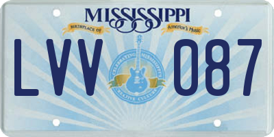 MS license plate LVV087