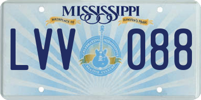 MS license plate LVV088