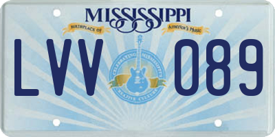 MS license plate LVV089