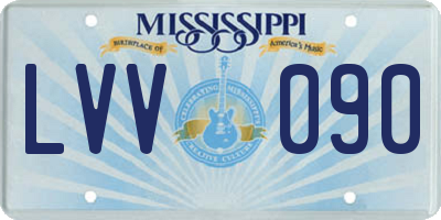 MS license plate LVV090