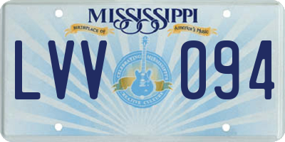 MS license plate LVV094