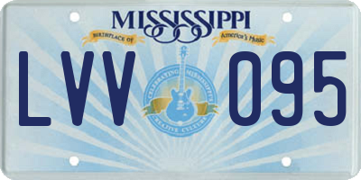 MS license plate LVV095