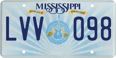 MS license plate LVV098
