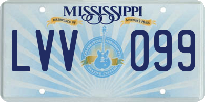 MS license plate LVV099