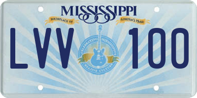 MS license plate LVV100