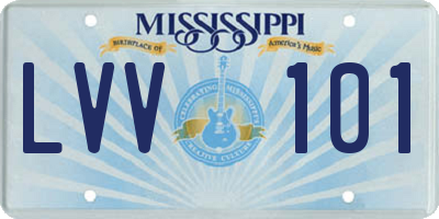 MS license plate LVV101
