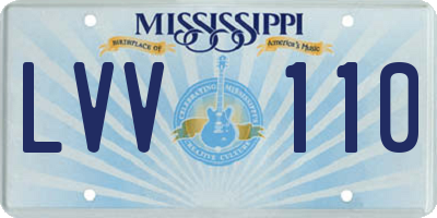 MS license plate LVV110