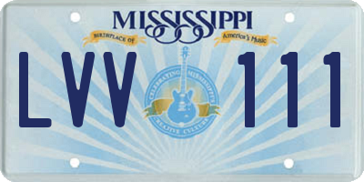 MS license plate LVV111